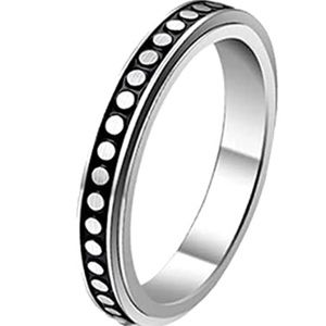 🦋3/$30🦋Fidget Spinner Polka Dot Stainless Steel Ring, Size 5